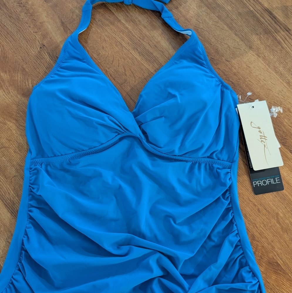 GOTTEX Blue Tankini Top Size 10